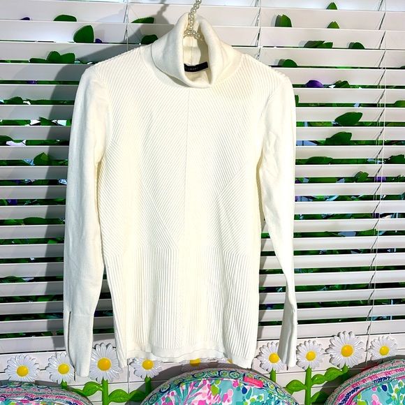 White House Black Market Sweaters - White House Black Market Cream Turtleneck Sweater
